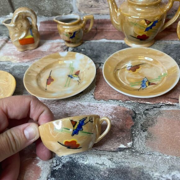 Vintage Mini Glass Play Tea Set Bundle - Picture 6 of 7